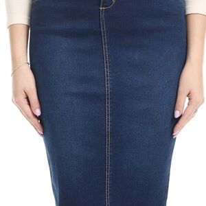 Esteez Modest Denim Pencil Skirt – Size 10 - Tummy control- modest
